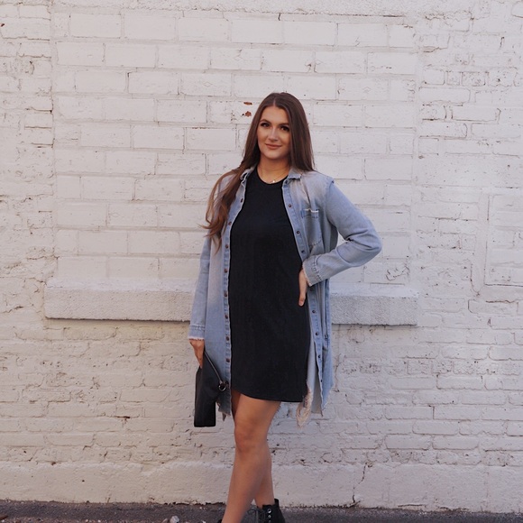 NWT Distressed long denim jacket - Picture 8 of 11